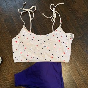 Star print bikini top